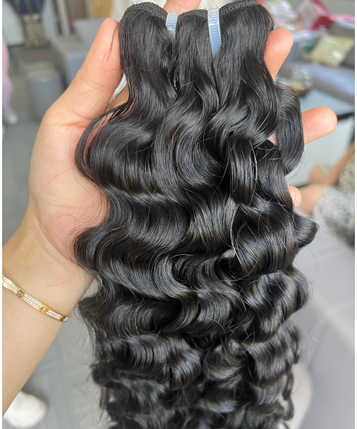 Burmese wavy Virgin human hair bundles